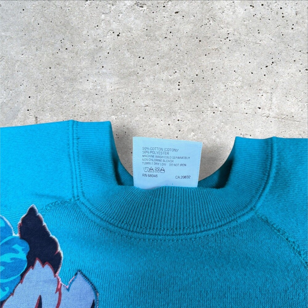 Vtg 90s Tultex Maximum Sweats Southwest Pottery Puff Print XL USA Turquoise - Picture 9 of 9